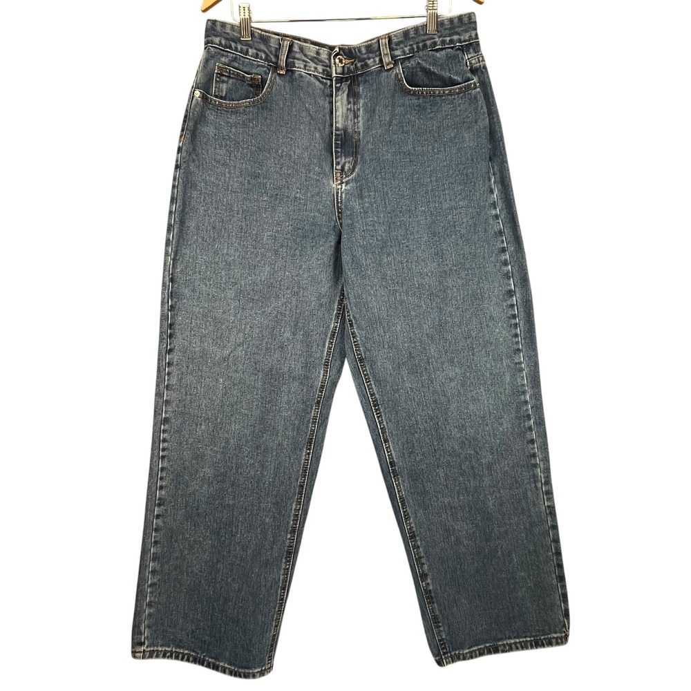 PrettyLittleThing High Rise Straight Leg Blue Denim Jeans Size 12